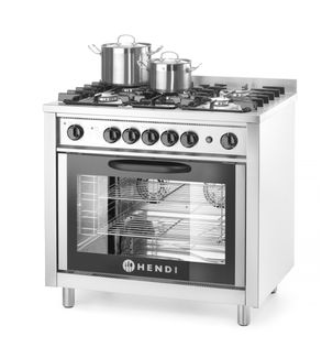 Gas cooker - 5 burners with electric oven, HENDI, Kitchen Line, Silver, 230V/2900W, 14,3kW, 900x653x(H)900mm 1
