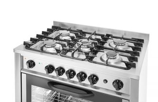 Gas cooker - 5 burners with electric oven, HENDI, Kitchen Line, Silver, 230V/2900W, 14,3kW, 900x653x(H)900mm 1