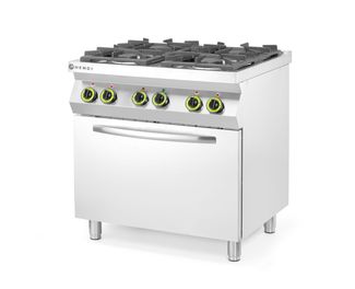 Kuchnia gazowa 4-palnikowa z konwekcyjnym piekarnikiem elektrycznym GN 1/1, HENDI, Kitchen Line, 230V/3000W, 19kW, 800x722x(H)900mm