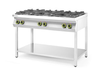 Gas cooker 6-burner open stand, HENDI, Kitchen Line, 28,5kW, 1200x700x(H)900mm 1