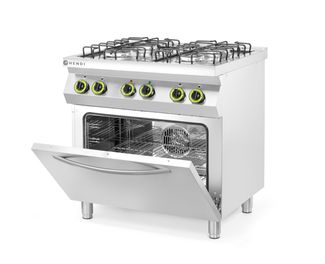 4-burner gas cooker with GN 1/1 electric convection oven, HENDI, Smart, GN 1/1, 230V/3000W, 17000kW, 800x700x(H)900mm 4
