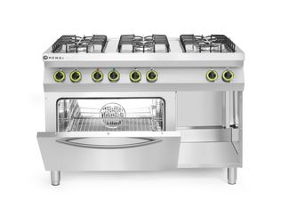 6-burner gas cooker with GN 1/1 electric convection oven, HENDI, Smart, GN 1/1, 230V/3000W, 25500kW, 1200x700x(H)900mm 3
