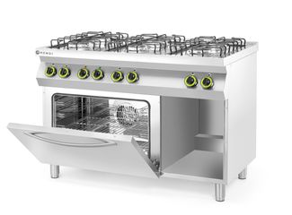 6-burner gas cooker with GN 1/1 electric convection oven, HENDI, Smart, GN 1/1, 230V/3000W, 25500kW, 1200x700x(H)900mm 4