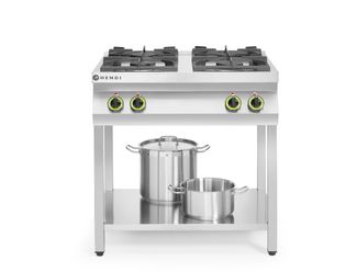 Cucina a gas Cucina Linea 4 bruciatori con supporto aperto, HENDI, Kitchen Line, 19kW, 800x700x(H)900mm 3