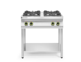 Gasherd Kitchen Line 4-flammig, offener Unterbau, HENDI, Kitchen Line, 19kW, 800x700x(H)900mm