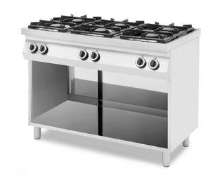 6-burner gas stove with a base closed on three sides, with a gas or electric oven, HENDI, 230V/28500W, 1200x700x(H)900mm 1