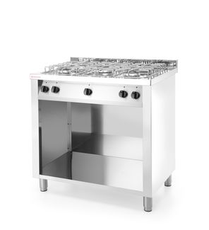 Plynový sporák s 5 hořáky na otevřeném podstavci, Revolution, 230V/17000W, 17000kW, 900x600x(H)900mm