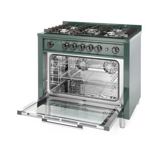 Gas cooker - 5 burners with electric oven, HENDI, Kitchen Line, GN 1/1, Green, 230V/2900W, 14,3kW, 900x655x(H)850mm 1