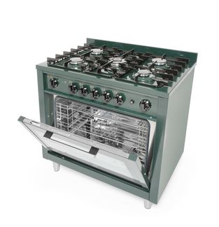 Gas cooker - 5 burners with electric oven, HENDI, Kitchen Line, GN 1/1, Green, 230V/2900W, 14,3kW, 900x655x(H)850mm 1
