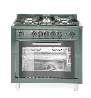 Dujinė viryklė – 5 degikliai su elektrine orkaite, HENDI, Kitchen Line, GN 1/1, Žalia, 230V/2900W, 14,3kW, 900x655x(H)850mm