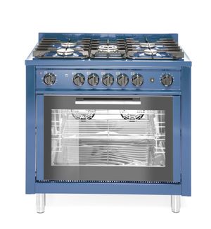 Dujinė viryklė – 5 degikliai su elektrine orkaite, HENDI, Kitchen Line, GN 1/1, Mėlynas, 230V/2900W, 14,3kW, 900x655x(H)850mm
