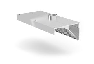 Nástěnná digestoř, úhlová, HENDI, Profi Line, s LED osvětlením, 1000x700x(H)450mm