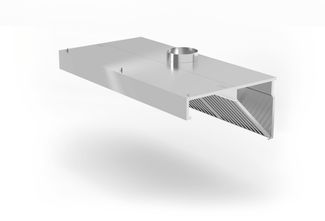 Nástenna digestor s montážou na stenu, naklonený, HENDI, Profi Line, s LED osvetlením, 1200x700x(H)450mm