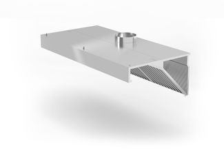 Nástěnná digestoř, úhlová, HENDI, Profi Line, s LED osvětlením, 1200x700x(H)450mm