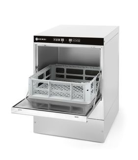 Stikla trauku mazgājamā mašīna 40x40, elektromehāniskā vadība, HENDI, Budget Line, Ar notekas un mazgāšanas līdzekļa sūkni, 230V/2800W, 470x510x(H)710mm