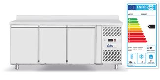 Refrigerated counter, 3 doors, Arktic, Profi Line, With backsplash, GN 1/1, 420L, 230V/400W, 1795x700x(H)879mm 1