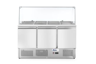 Cámara de tres puertas para ensaladas con expositor de cristal (380 litros), Arktic, 230V/310W, 1390x702x(H)1330mm
