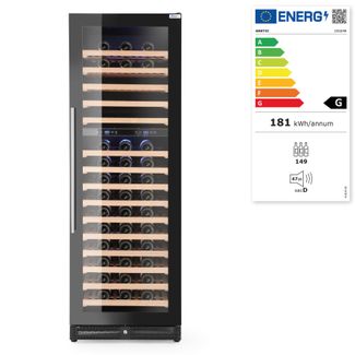 Wine cooler, 2-zone, 155 l, Arktic, 220-240V/120W, 595x720x(H)1820mm 1