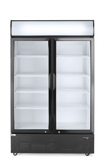 Back bar refrigerator with a backlit panel, double-door, Arktic, 512L, Black, 220-240V/510W, 1120x585x(H)1900mm