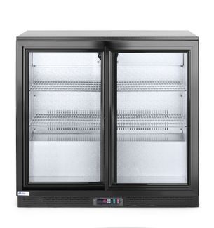 Lodówka barowa z podwójnymi drzwiami suwanymi, Arktic, 158L, czarny, 220-240V/160W, 900x520x(H)865mm