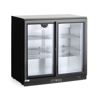 Frigorífico para trasera de barra con puertas corredizas dobles, Arktic, 158L, Negro, 220-240V/160W, 900x520x(H)865mm