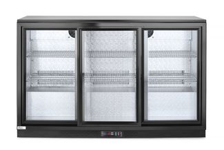 Lodówka barowa z potrójnymi drzwiami suwanymi, Arktic, 254L, czarny, 220-240V/160W, 1350x520x(H)865mm