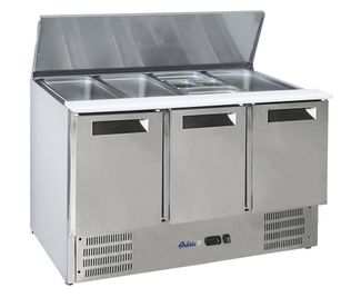 3 durų šaldomas stalas salotoms su atlenkamuju dangčiu, Arktic, 368L, 230V/155W, 1365x700x(H)860mm