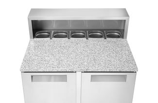 2-door refrigerated counter with superstructure and granite worktop, Arktic, 247L, 230V/145W, 900x700x(H)1070mm 1