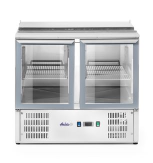 Stół chłodniczy 2-drzwiowy przeszklony z pokrywą uchylną, Arktic, 146L, 230V/145W, 700x900x(H)860mm 1