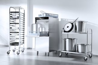 Zmywarka do garów i tac 50x60 – sterowana elektronicznie, z dozownikiem detergentu i pompą spustową, HENDI, napięcie: 230 V, moc: 5 kW, 230V/5000W, 595x730x(H)1340mm 3