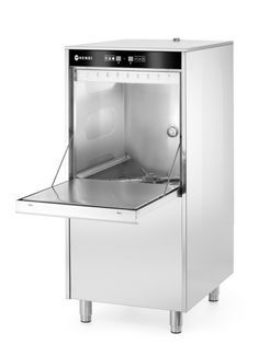 50x60 dishwasher for trays and pots – electronically controlled, with detergent dosing system and drain pump, HENDI, 400V/7100W, 595x777x(H)1335mm 1