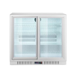 Lodówka barowa z podwójnymi drzwiami suwanymi, Arktic, 150L, srebrny, 230V/160W, 900x520x(H)840mm