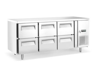 Refrigerated counter, 6 drawers, Arktic, Without backsplash, 204L, 230V/400W, 1795x700x(H)755mm 2