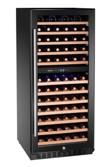 Wine cooler, 2-zone, 124 bottles, Arktic, 265L, Black, 570x595x(H)1400mm 1