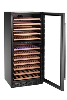 Wine cooler, 2-zone, 124 bottles, Arktic, 265L, Black, 570x595x(H)1400mm 1