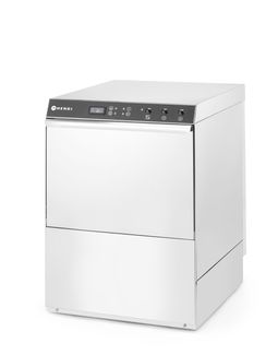 Zmywarka 50x50 Doppio, HENDI, z dozownikiem detergentu i pompą spustową, 400V/4900W, 565x605x(H)830mm
