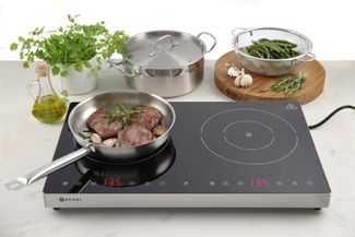 Double induction cooker, HENDI, Kitchen Line, 230V/3500W, 608x370x(H)61mm 1