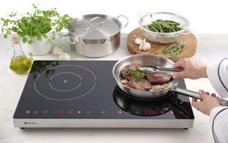 Double induction cooker, HENDI, Kitchen Line, 230V/3500W, 608x370x(H)61mm 1