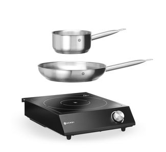 Set: Induction cooker 3500W + saucepan + frying pan, HENDI, Black, 220-240V/3500W, 320x395x(H)95mm 1