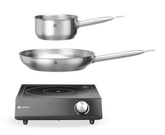 Set: Induction cooker 3500W + saucepan + frying pan, HENDI, Black, 220-240V/3500W, 320x395x(H)95mm 1