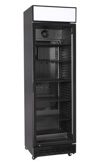Jednodrzwiowa lodówka typu back bar, Arktic, Pane z oświetleniem LED i przełącznikiem , 274L, czarny, 230V/250W, 600x577x(H)2029mm 1