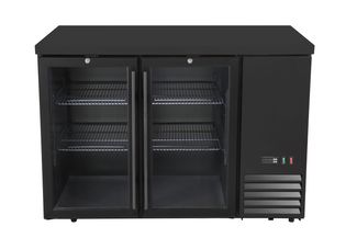 Chłodnicza lada barowa, szklane drzwi, Arktic, 4 półki, 283L, czarny, 230V/185W, 1217x631x(H)865mm 1