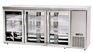 Chłodnicza lada barowa, szklane drzwi, Arktic, 6 półek, 493L, srebrny, 230V/185W, 1826x631x(H)865mm 1