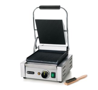 Contact grill – single version, HENDI, ribbed top and bottom, 230V/1800W, 310x375x(H)216mm 1