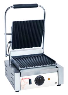 Kontaktní gril jednoplotýnkový - drážkované grilovací desky, Revolution, 230V/1800W, 290x305x(H)210mm