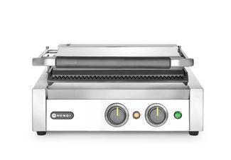Grill kontaktowy Panini, HENDI, Timer, srebrny, 220-240V/2200W, 430x375x(H)216mm, Prostokątny 1