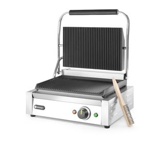 Contact grill Panini, HENDI, ribbed top and bottom, 230V/2200W, 430x375x(H)216mm 1