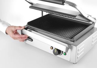 Contact grill Panini, HENDI, ribbed top and bottom, 230V/2200W, 430x375x(H)216mm 1