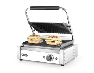 Contact grill Panini, HENDI, ribbed top and bottom, 230V/2200W, 430x375x(H)216mm 1
