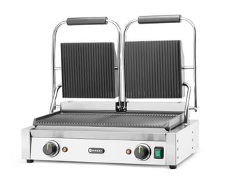 Grill kontaktowy podwójny Ryflowany, HENDI, góra i dół ryflowane, 230V/3600W, 570x375x(H)216mm